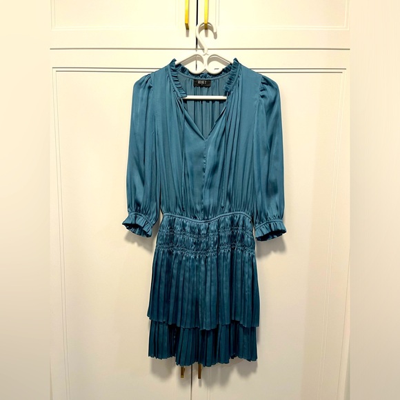 RESET by Jane - Long Sleeve Teal Blue Dress - Picture 2 of 3